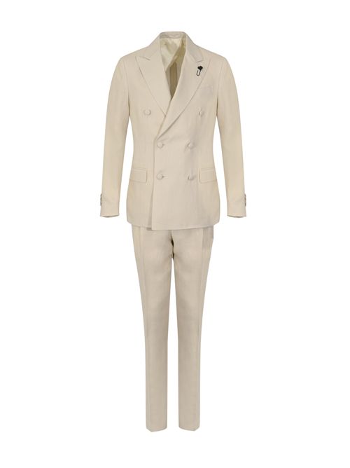 Abito doppiopetto in lino Beige LARDINI | CN467AEI CN64404150